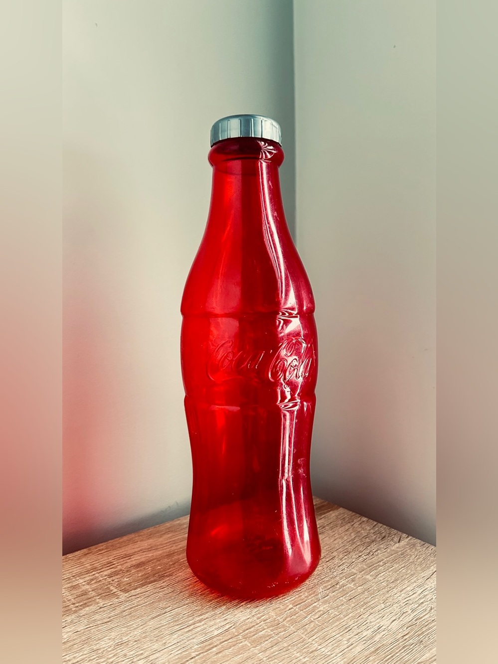 Coca-Cola Red Plastic Coin Bank Bottle – 11,5” Tall